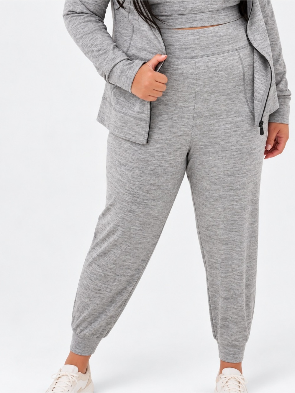 Torrid Happy Camper High Rise Pull On Jogger Pants 2X 18-20 Gray Space Dye NWT